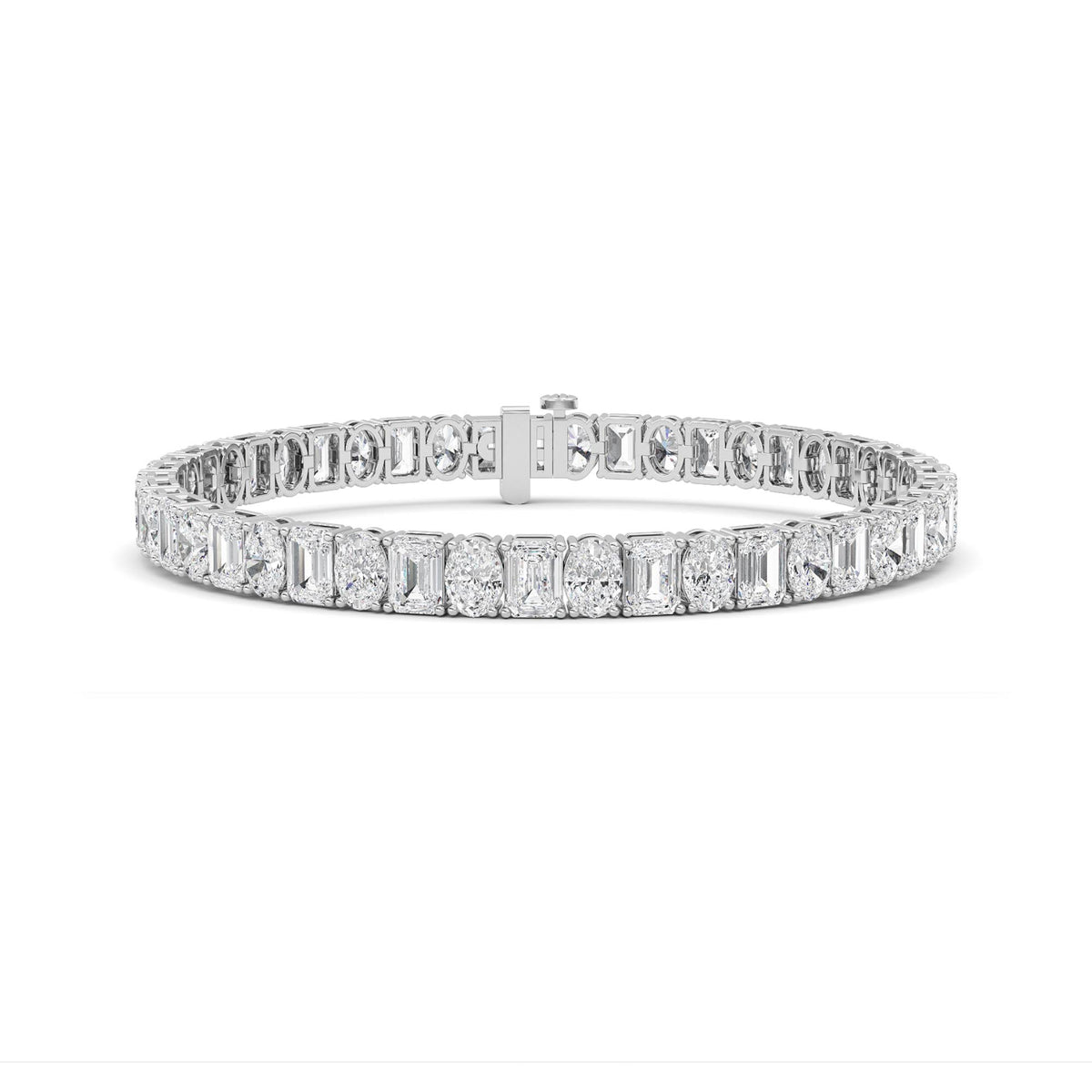Emerald Shaped Lab Grown Diamond Bracelet