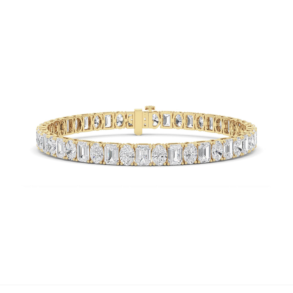 Emerald Shaped Lab Grown Diamond Bracelet