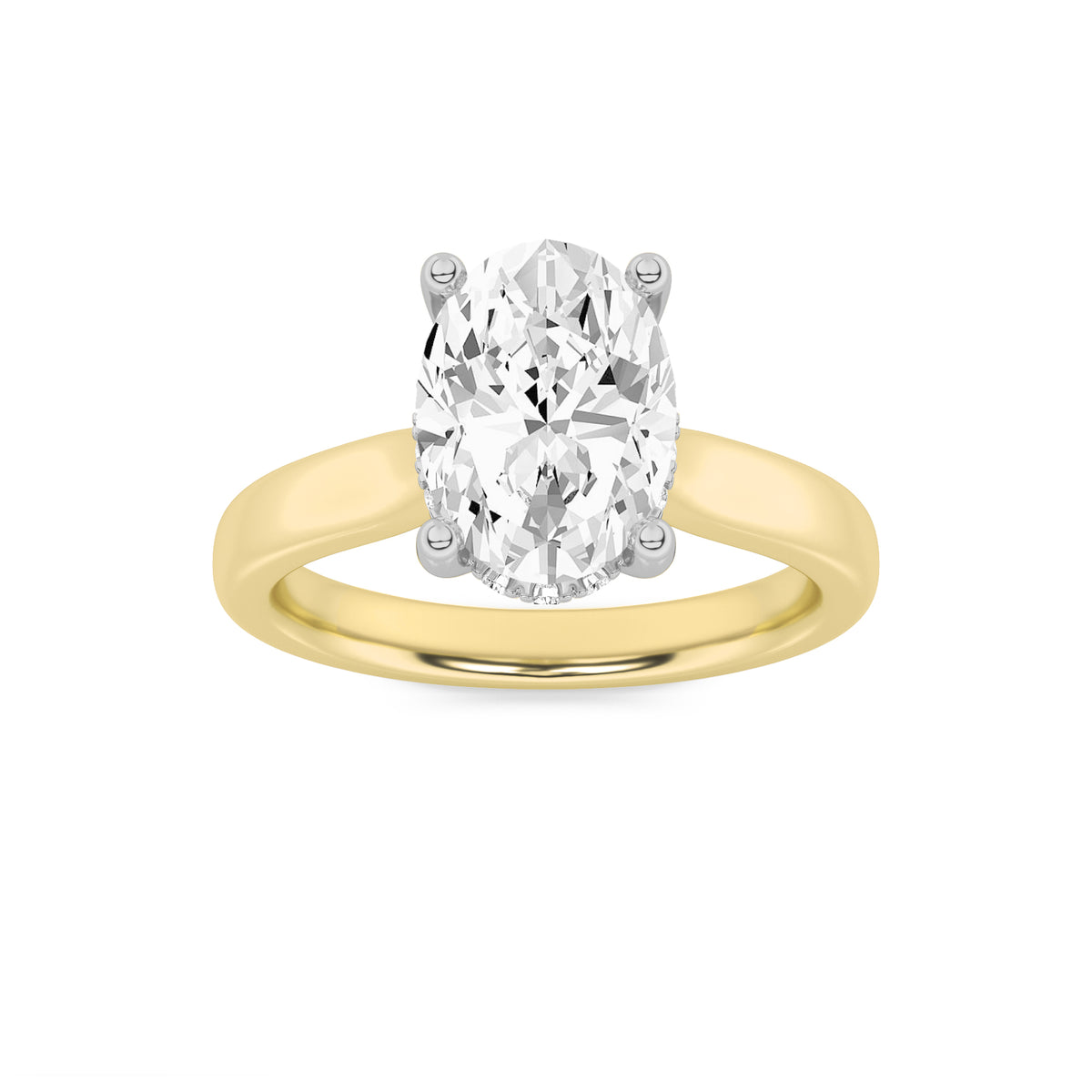 Lab Grown Diamond Classic Cathedral Shank Engagement Ring