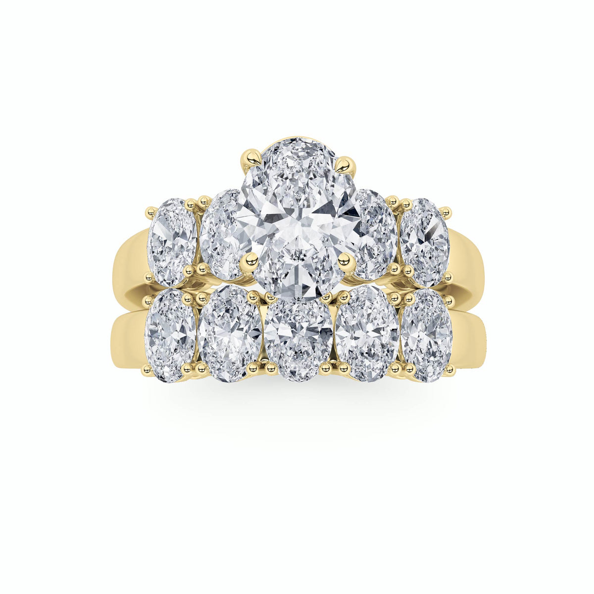 Lab Grown Diamond Bridal Set with Matching Band and Ring