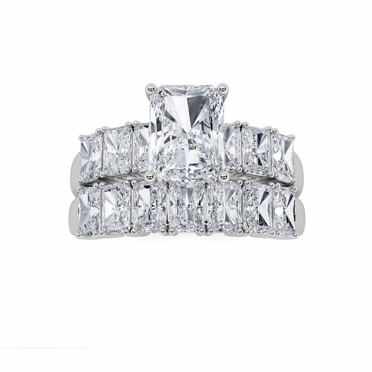 Lab Grown Diamond Bridal Set with Matching Band and Ring