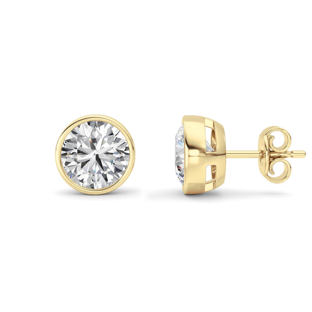 Lab Grown Diamond Bezel Set Stud Earrings