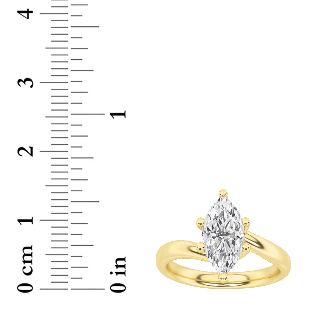 Lab Grown Diamond Bypass Shank Engagement Ring