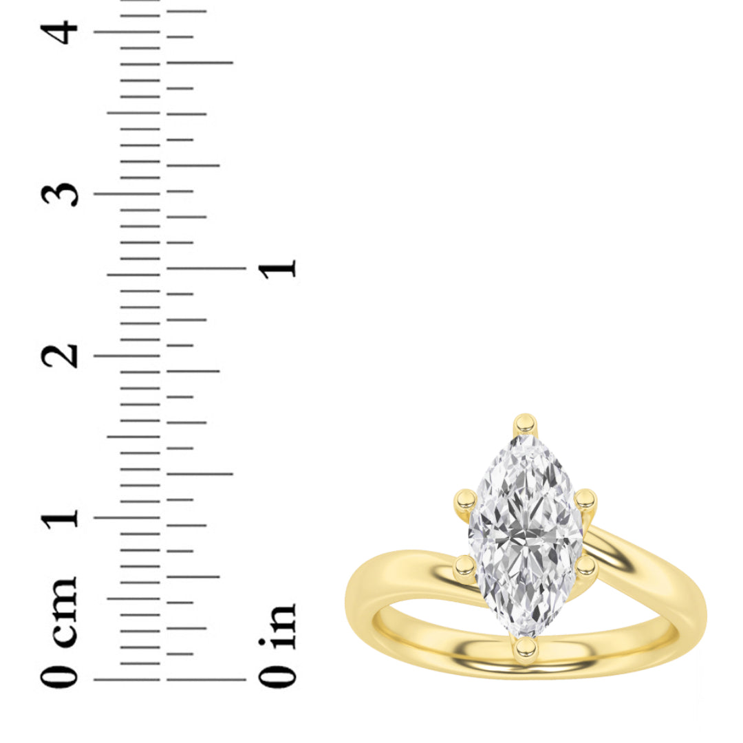 Lab Grown Diamond Bypass Shank Engagement Ring