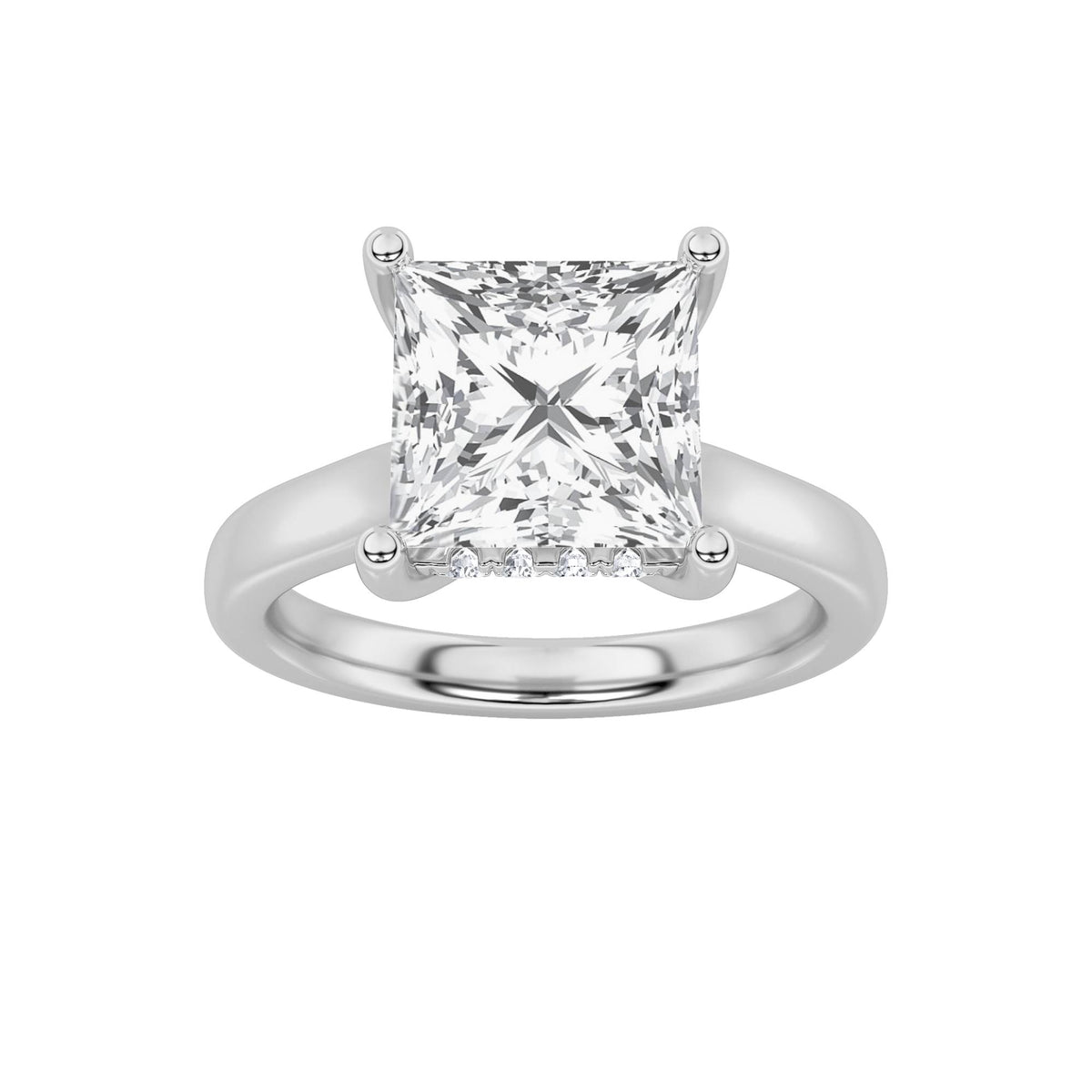 Lab Grown Diamond Classic Cathedral Shank Engagement Ring
