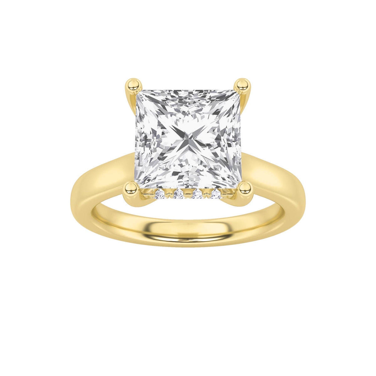 Lab Grown Diamond Classic Cathedral Shank Engagement Ring