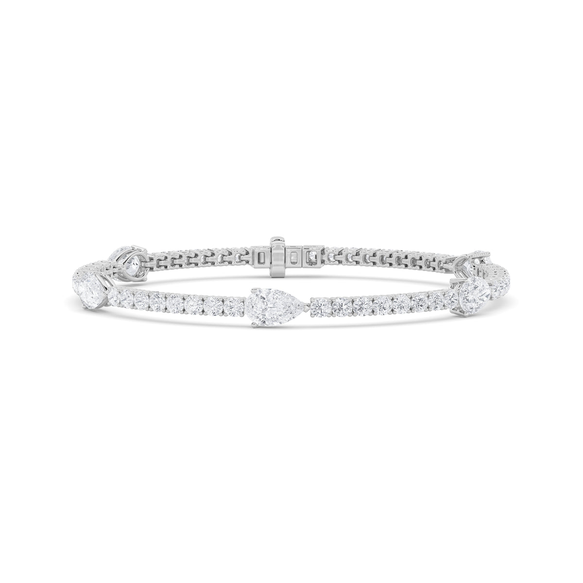 Pear Shaped Lab Grown Diamond East West Station Bracelet