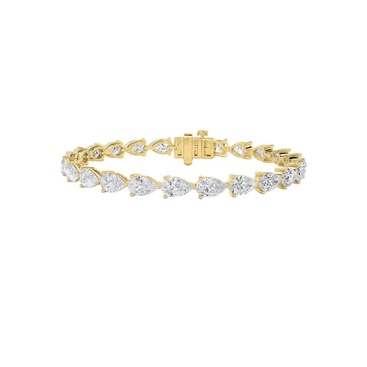 Pear Shaped Lab Grown Diamond Fancy Line Bracelet