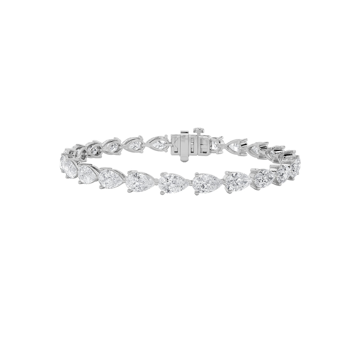 Pear Shaped Lab Grown Diamond Fancy Line Bracelet