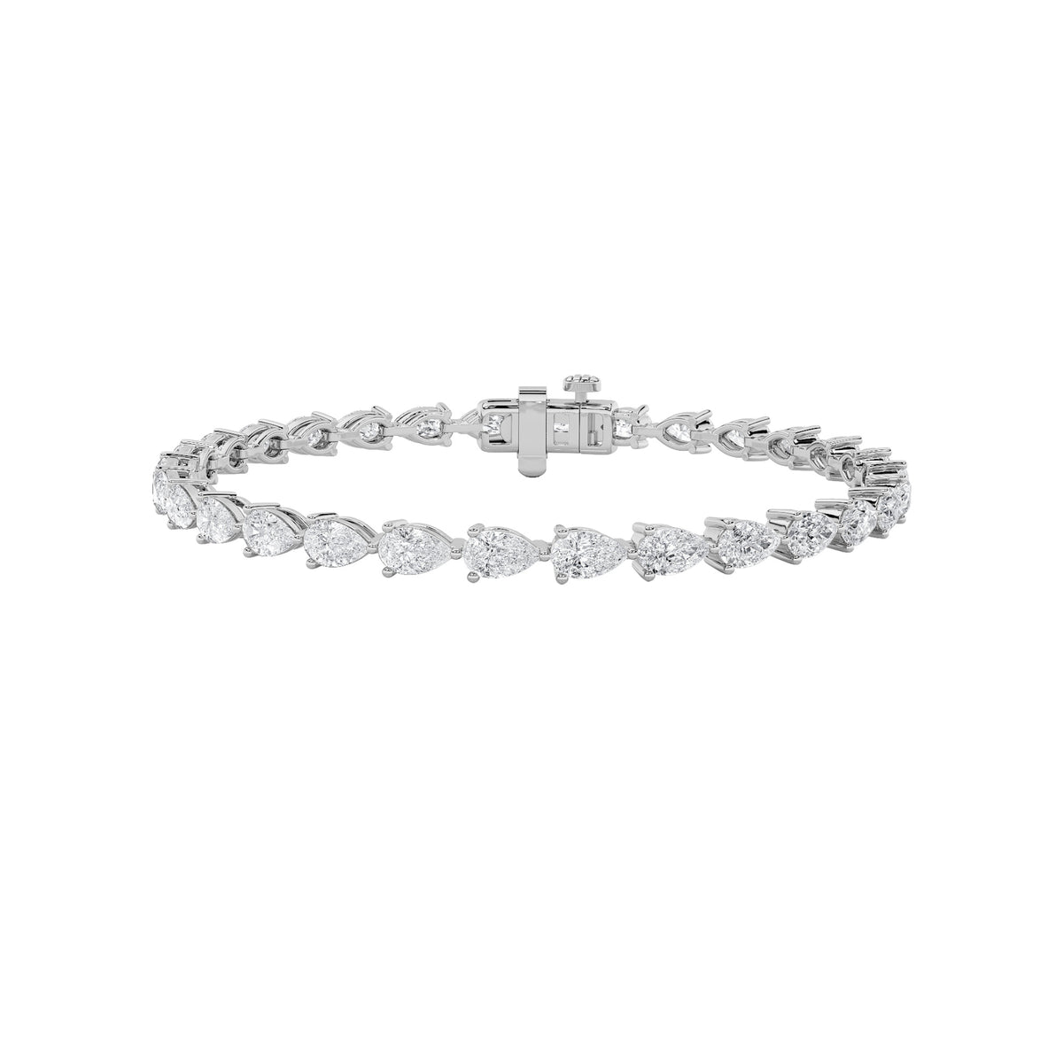 Pear Shaped Lab Grown Diamond Fancy Line Bracelet