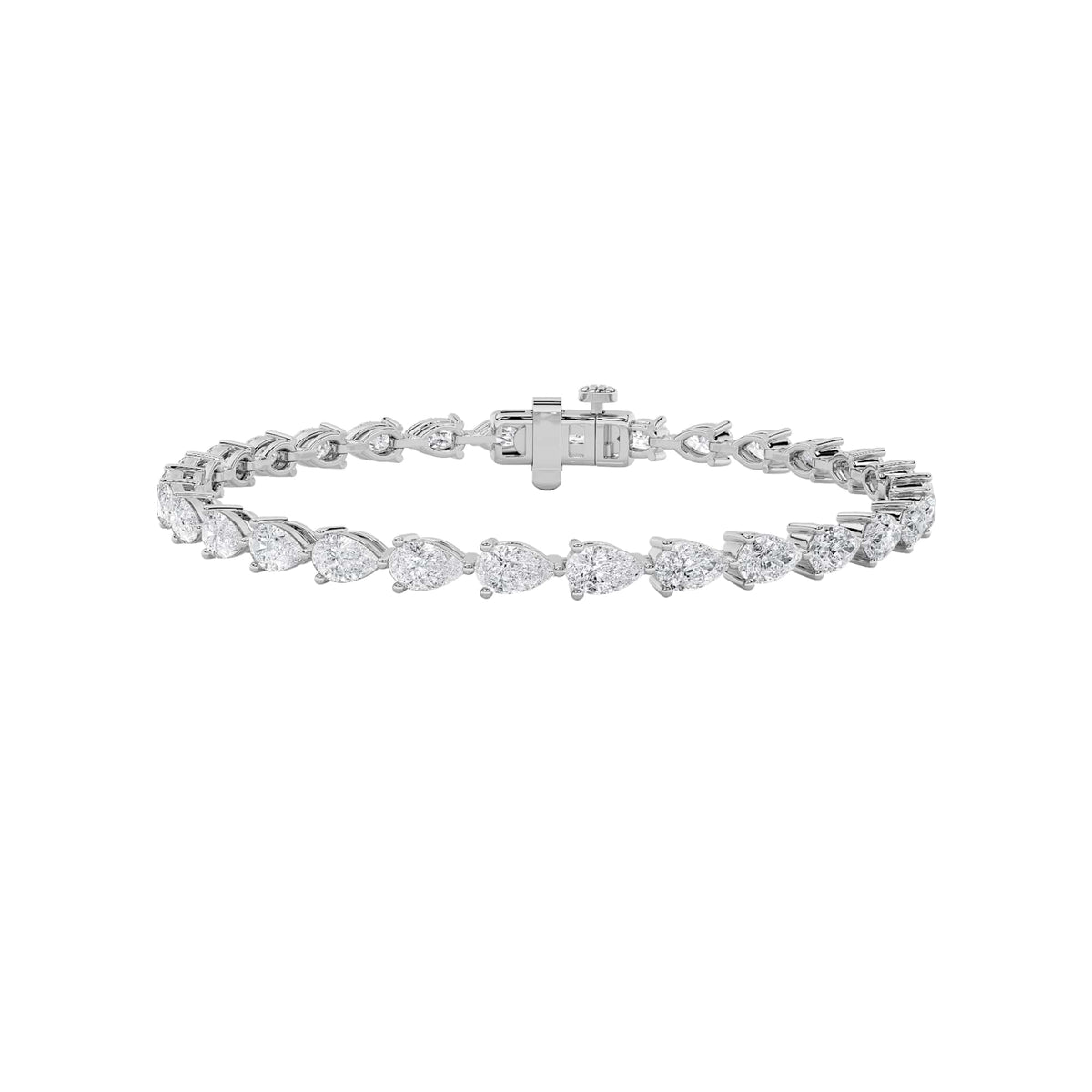 Pear Shaped Lab Grown Diamond Fancy Line Bracelet