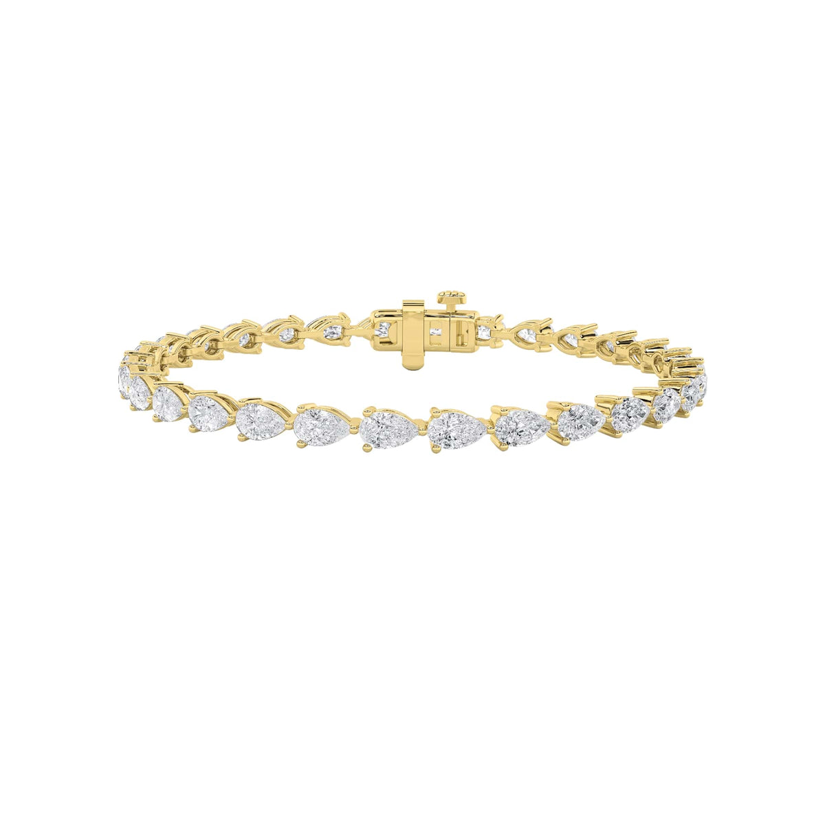 Pear Shaped Lab Grown Diamond Fancy Line Bracelet