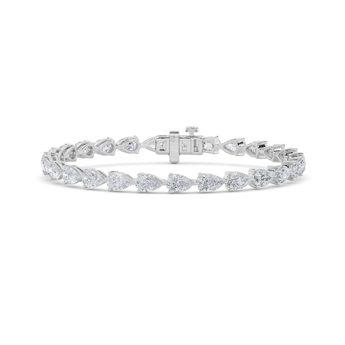Pear Shaped Lab Grown Diamond Fancy Line Bracelet