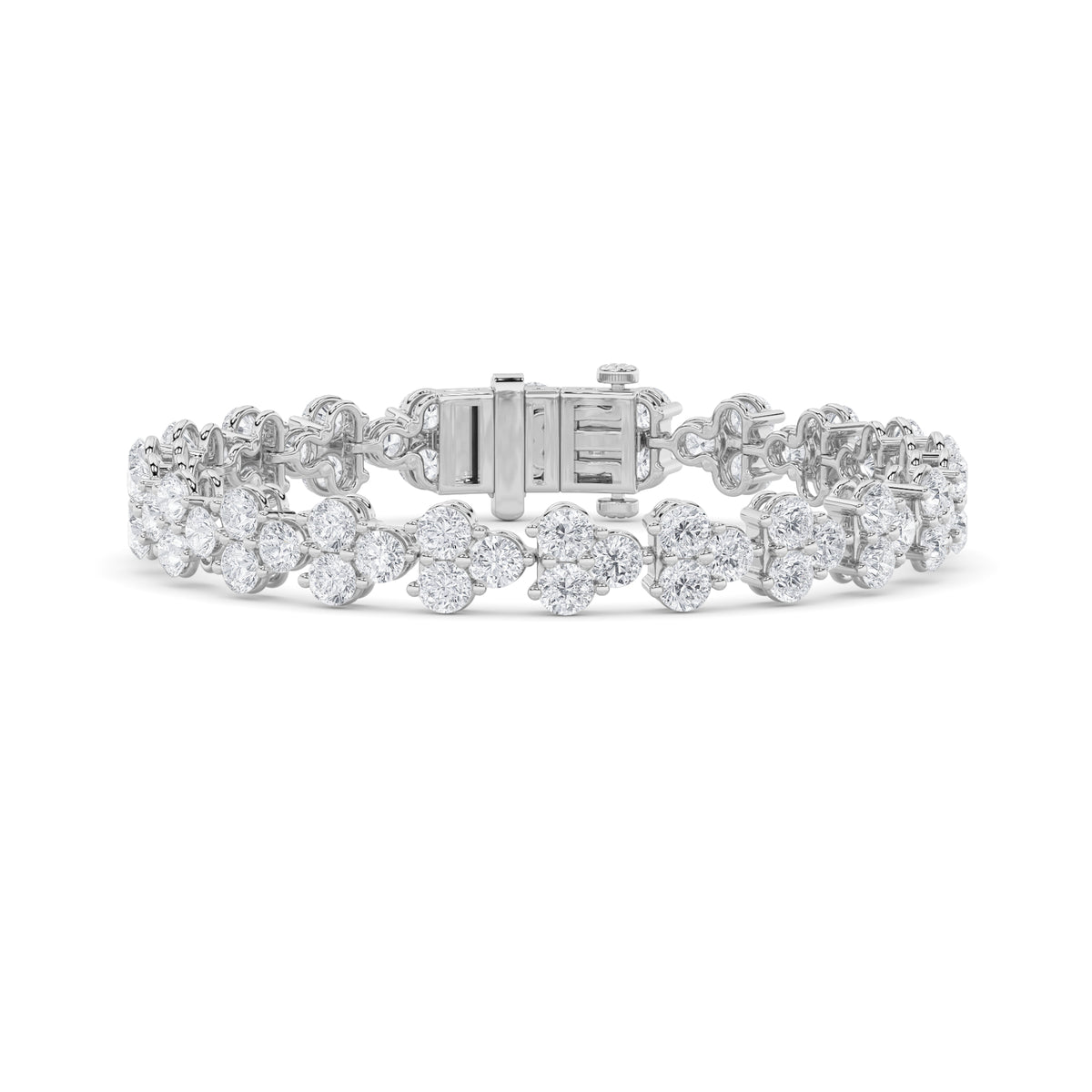 Round Shaped Lab Grown Diamond Cluster Bracelet