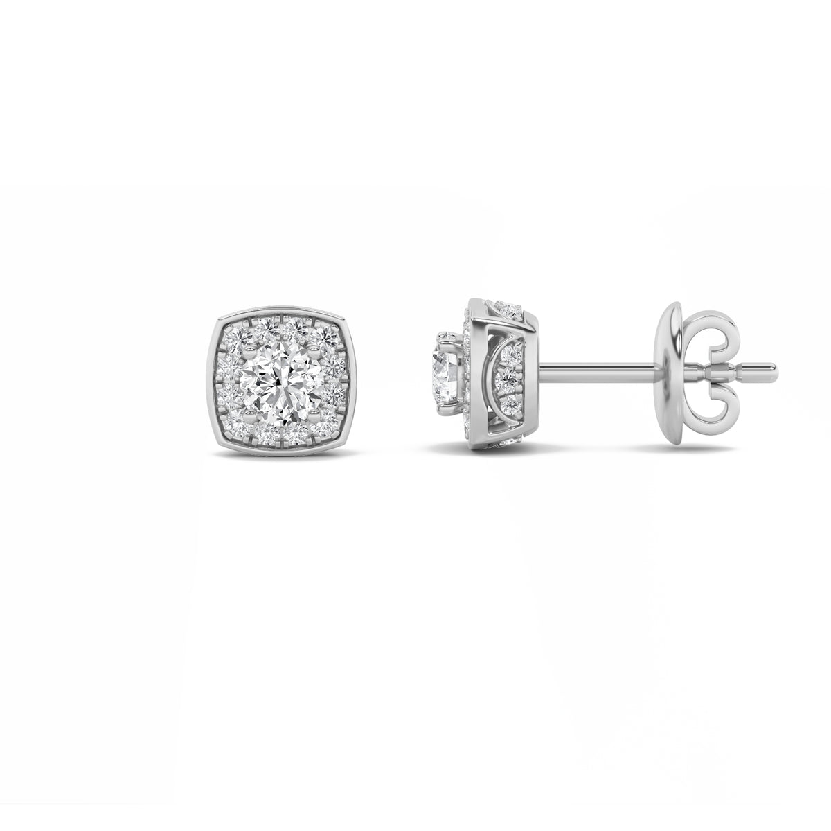 Lab Grown Diamond Halo Stud Earrings