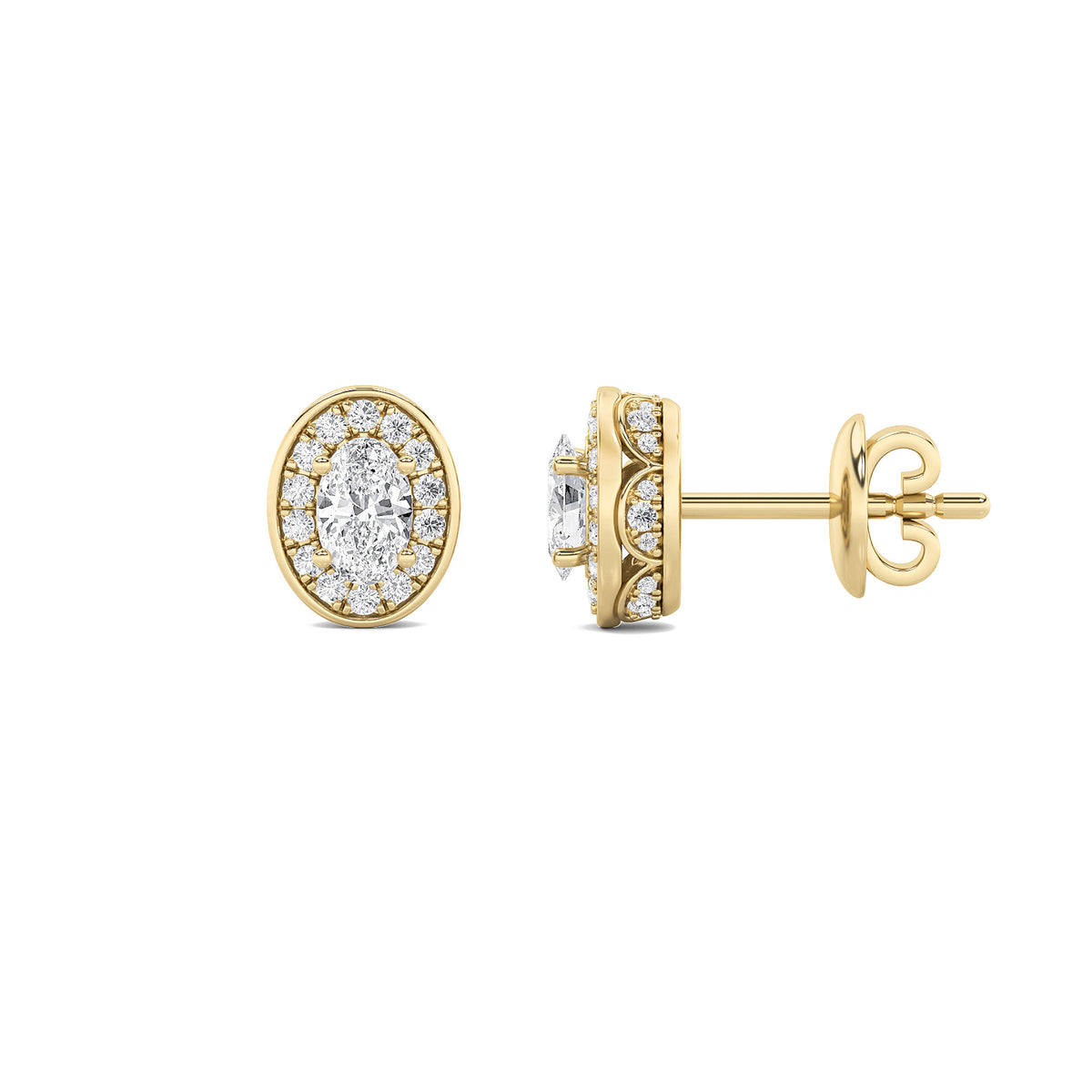 Lab Grown Diamond Halo Stud Earrings