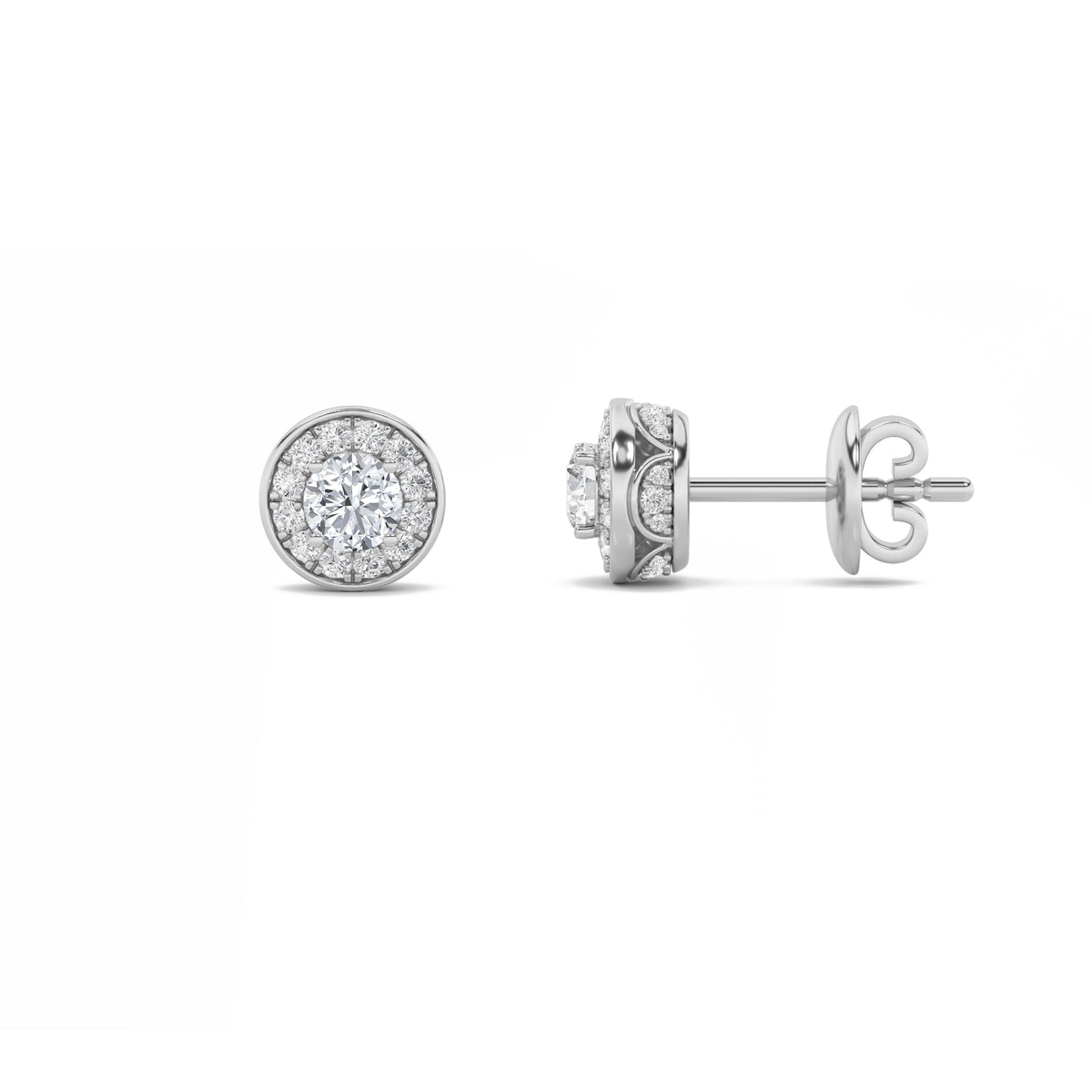 Lab Grown Diamond Halo Stud Earrings