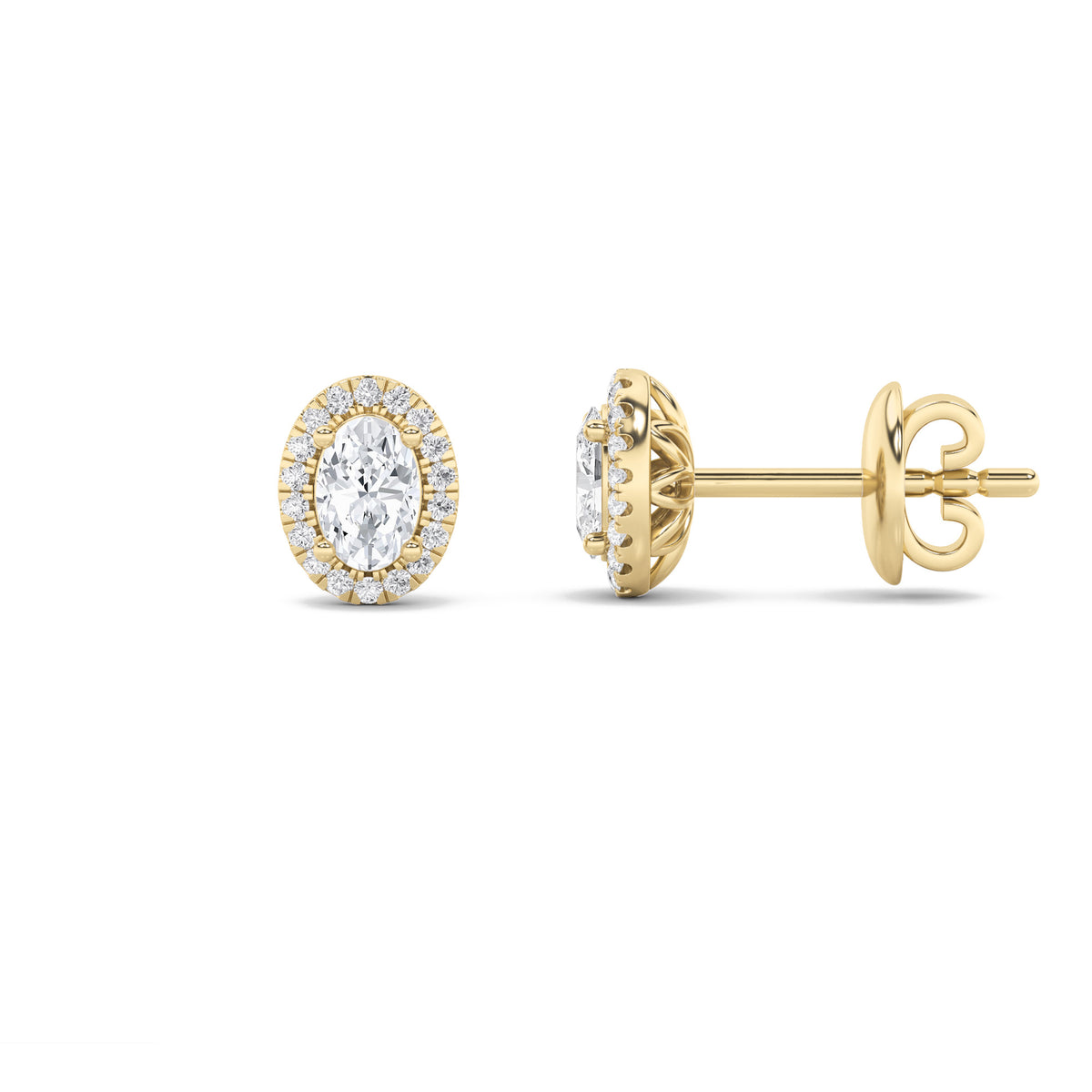 Lab Grown Diamond Halo Stud Earrings