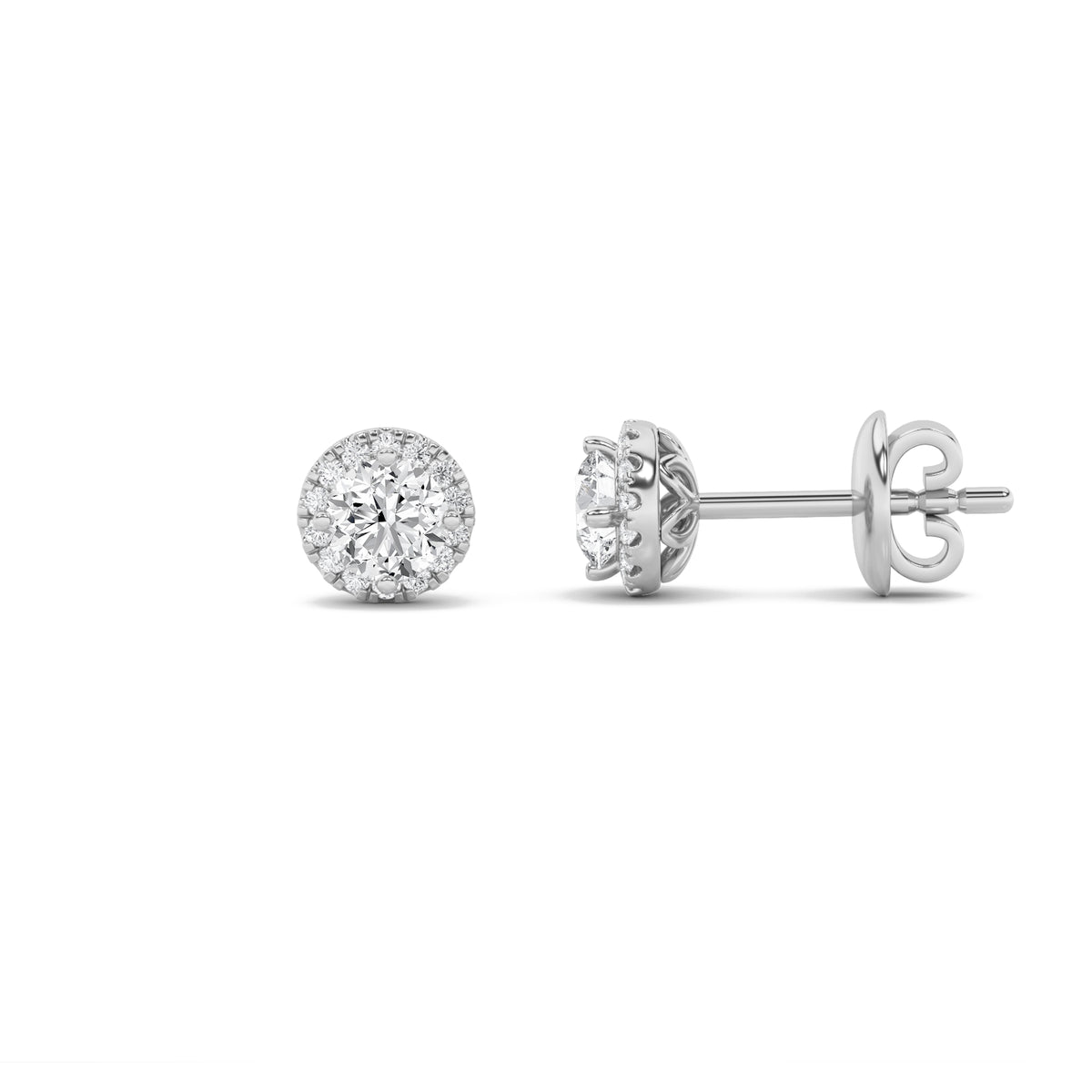 Lab Grown Diamond Halo Stud Earrings