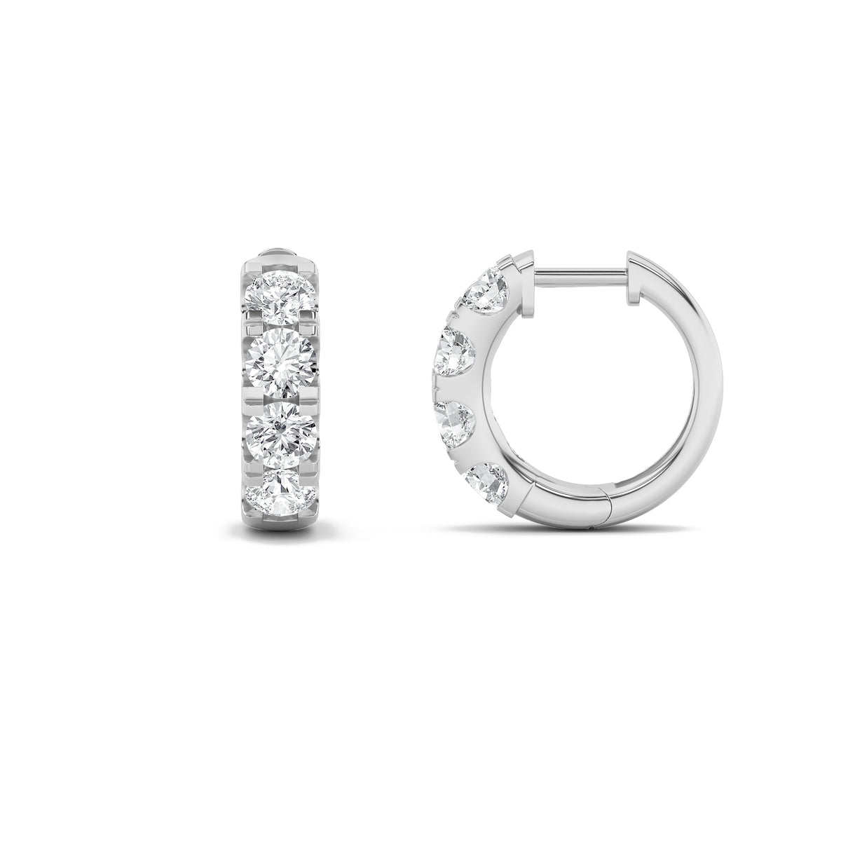 Round Shaped Lab Grown Diamond Hoop Earrings