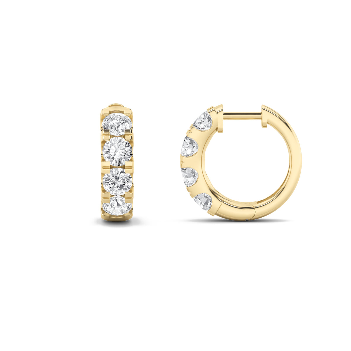 Round Shaped Lab Grown Diamond Hoop Earrings