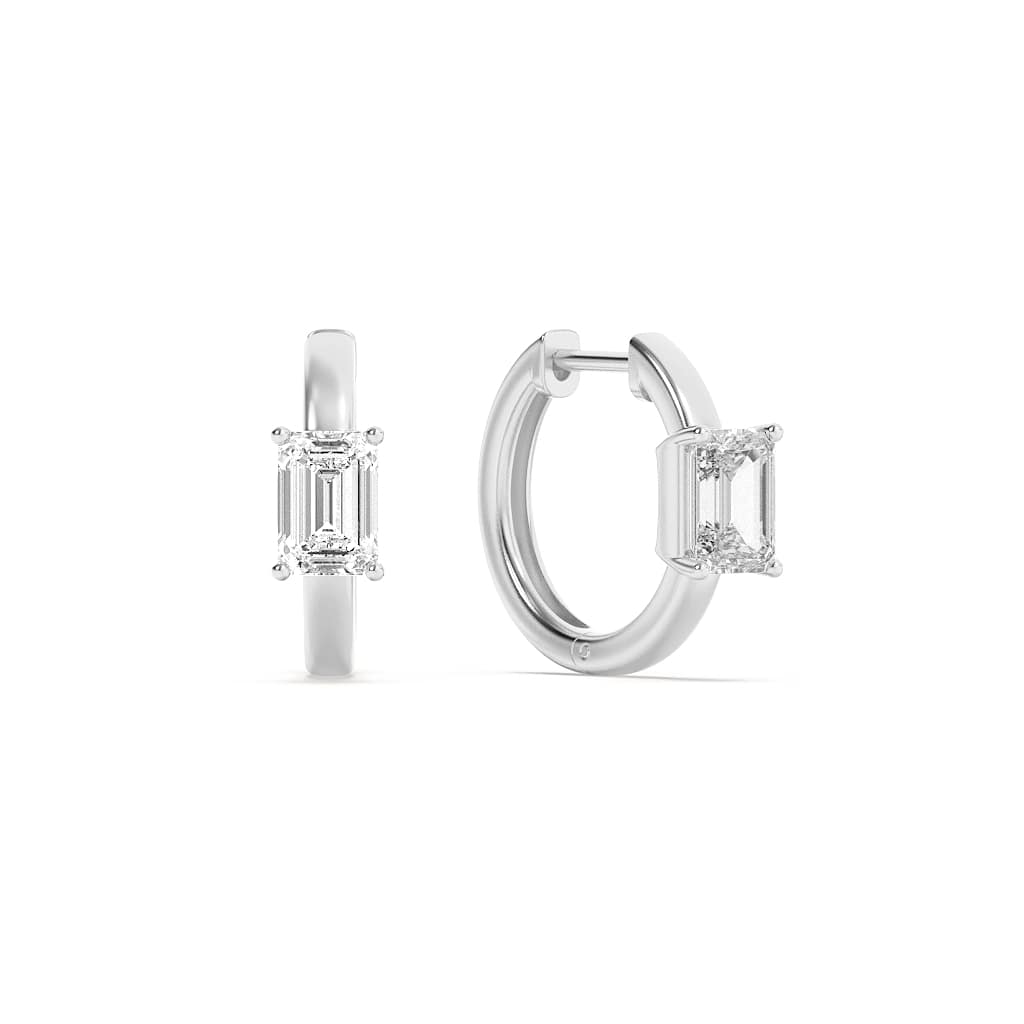 Lab Grown Diamond Solitaire Huggie Earrings