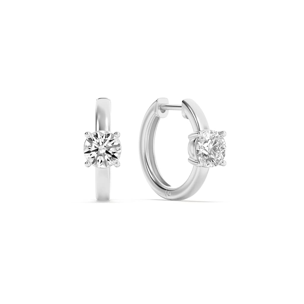 Lab Grown Diamond Solitaire Huggie Earrings