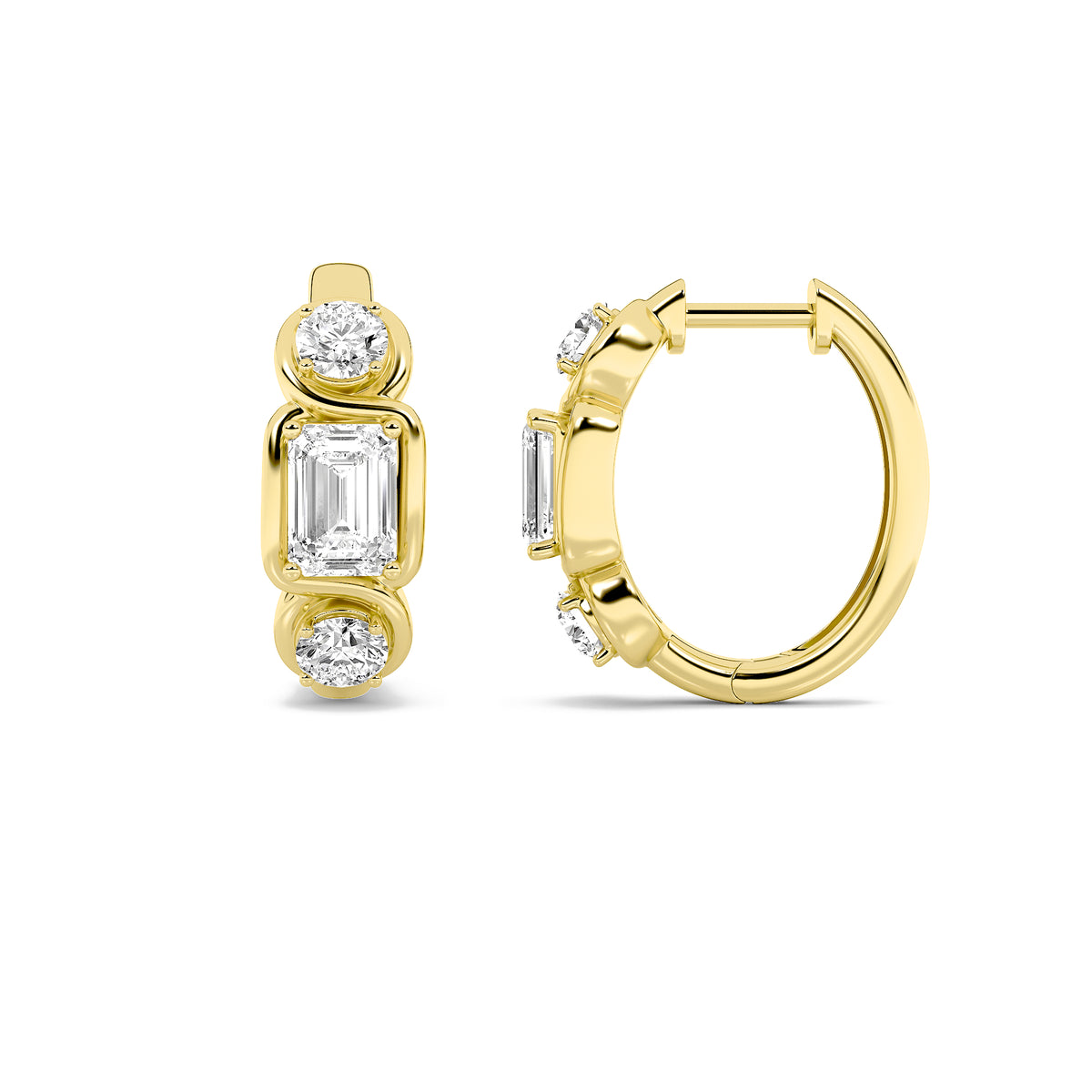 Lab Grown Diamond Three Stone Earrings