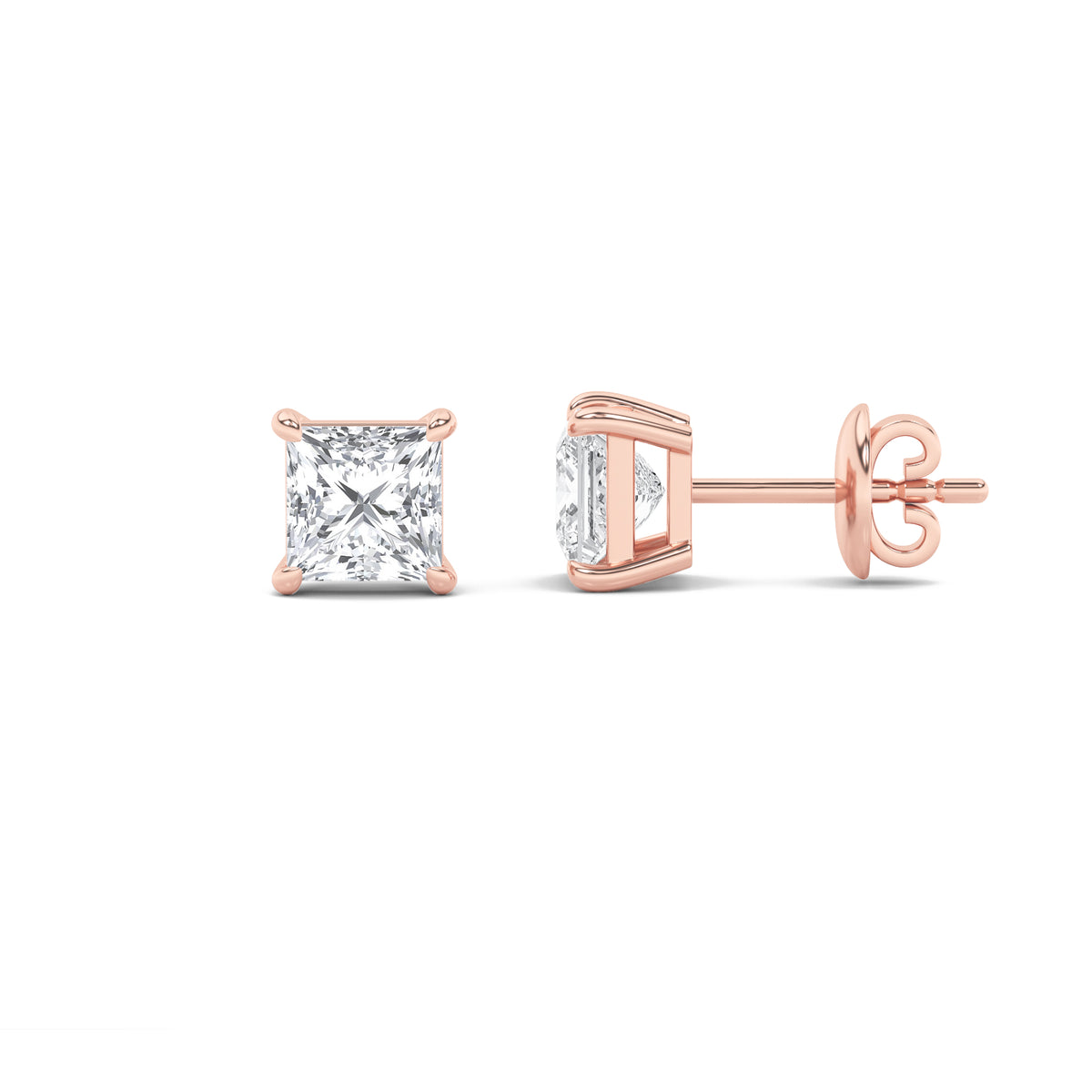 Lab Grown Diamond Classic Basket Set Stud Earrings
