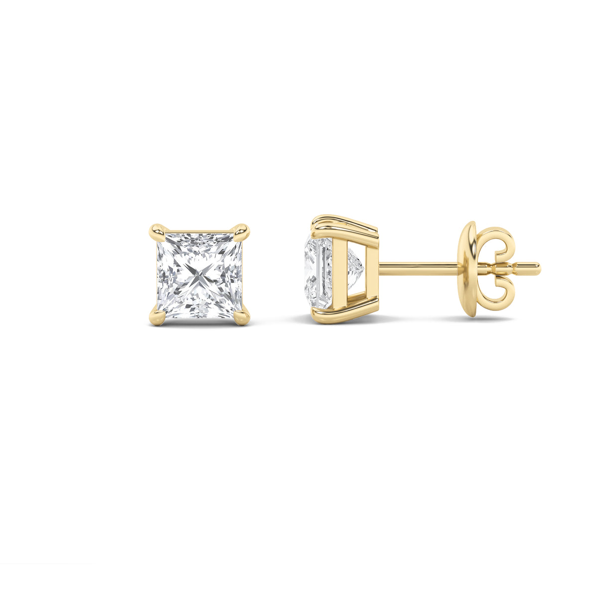 Lab Grown Diamond Classic Basket Set Stud Earrings