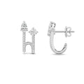 Round Shaped Lab Grown Diamond Toi et Moi Accented Earrings