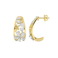 Pear Shaped Lab Grown Diamond Fancy Flower Earrings