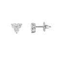 Round Shaped Lab Grown Diamond Three Stone Earrings