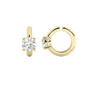 Round Shaped Lab Grown Diamond Huggie Cuff Half Pair Earrings