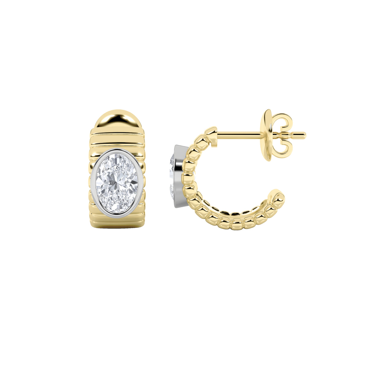 Oval Shaped Lab Grown Diamond Fashion Earrings