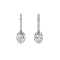 Oval Shaped Lab Grown Diamond Dangle Earrings