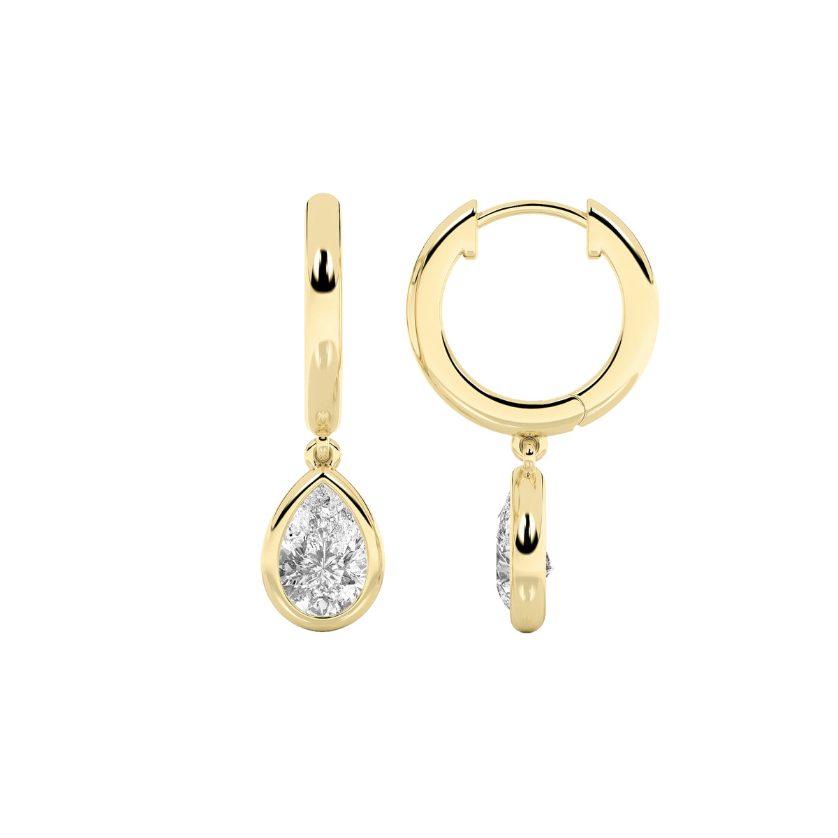 Pear Shaped Lab Grown Diamond Dangle Earrings
