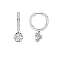 Round Shaped Lab Grown Diamond Dangle Hoop Earrings