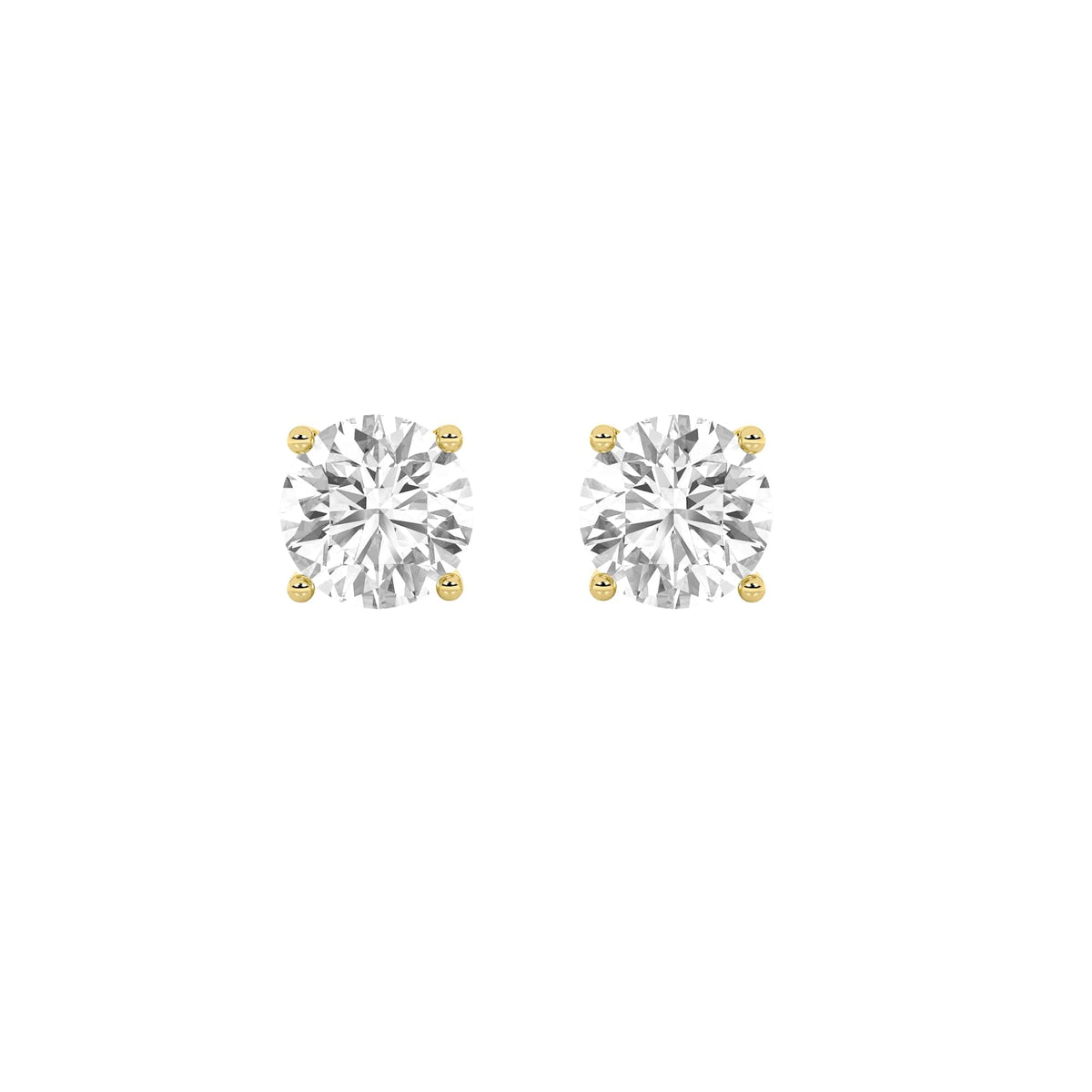 Round Shaped Lab Grown Diamond 4 Prong Stud Earrings