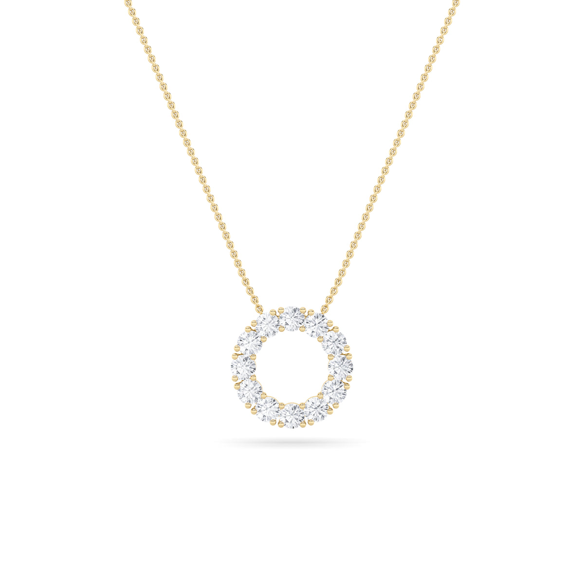 Round Shaped Lab Grown Diamond Circle Pendant