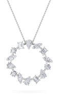 Emerald Shaped Lab Grown Diamond Fancy Circle Pendant