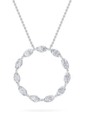 Marquise Shaped Lab Grown Diamond Circle Necklace