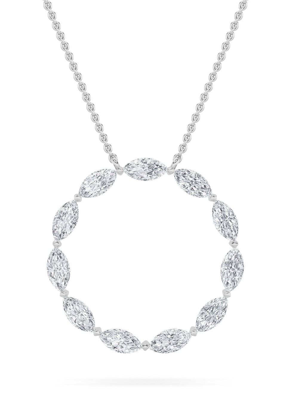 Marquise Shaped Lab Grown Diamond Circle Necklace