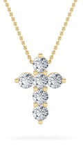 Round Shaped Lab Grown Diamond Cross Pendant