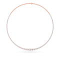 Round Shaped Lab Grown Diamond Graduating Half Riviera Necklace