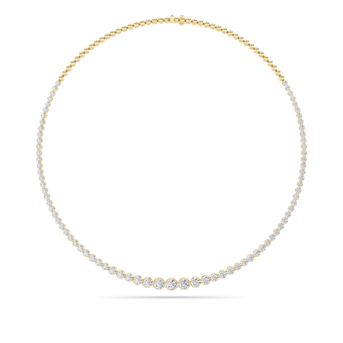 Round Shaped Lab Grown Diamond Graduating Half Riviera Necklace