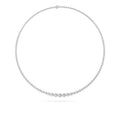 Round Shaped Lab Grown Diamond Graduating Full Riviera Necklace