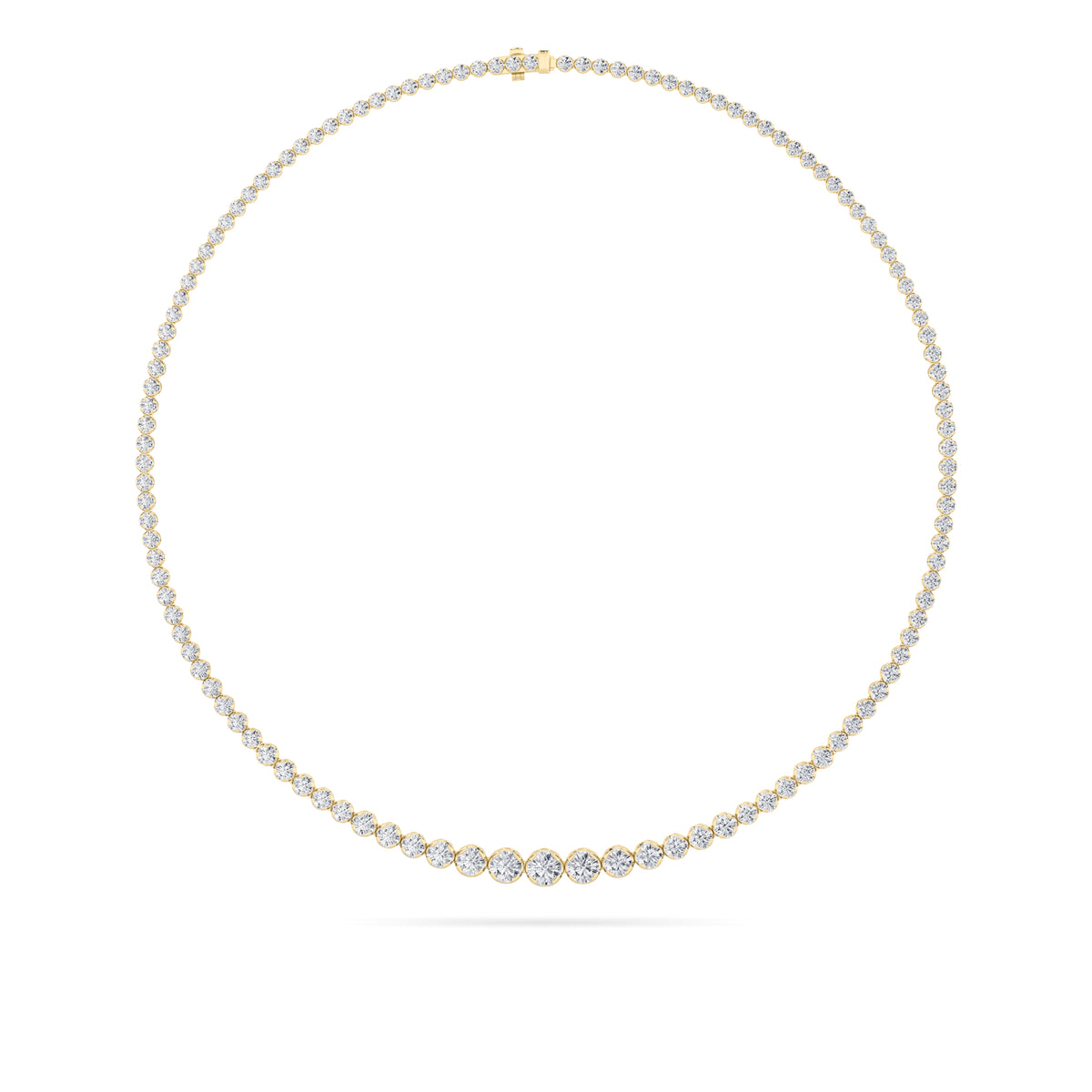 Round Shaped Lab Grown Diamond Graduating Full Riviera Necklace