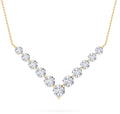 Round Shaped Lab Grown Diamond Graduating V Necklace