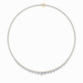 Round Shaped Lab Grown Diamond Three Prong Graduating Necklace